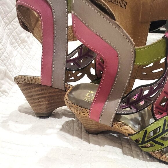 Multi Color BOHO CHIC Leather Sandal - Picture 4 of 6